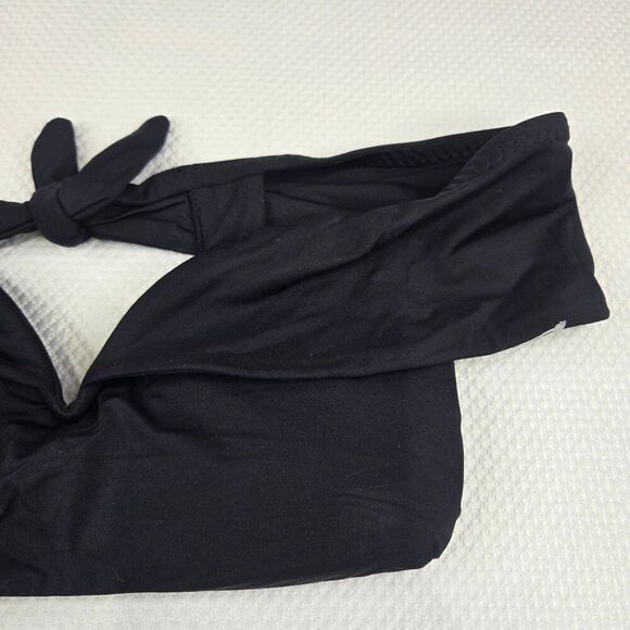 Becca Black Bandeau Bikini Top Womens S Sleeves New - Picture 4 of 6